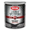Krylon Rust Tough Oil-Based Satin  Rust Control Enamel, Black, 1 Qt. K09707008